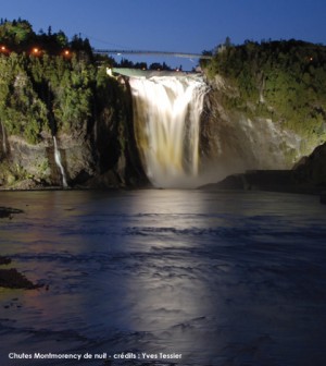 Chutes Montmorency de nuit - crédits : Yves Tessier